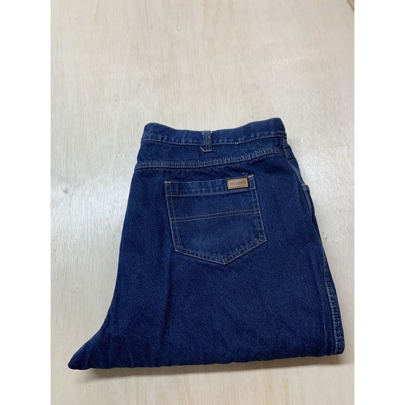 Cintas Blue Work Denim Jeans Men Size 50x30 Act 48x29 Dark Wash Cotton Straight - Picture 1 of 7